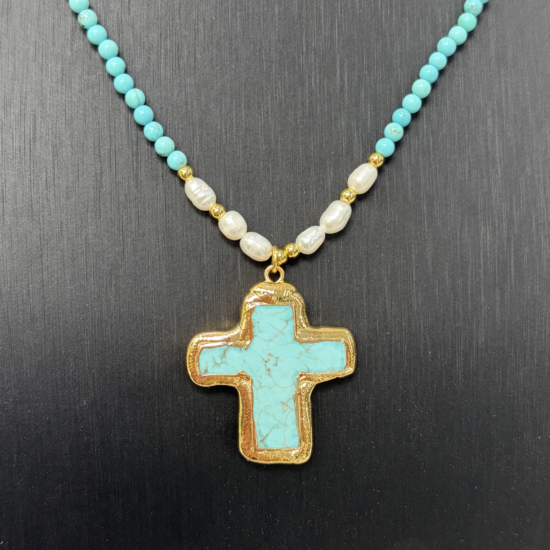Turquoise Cross Necklace
