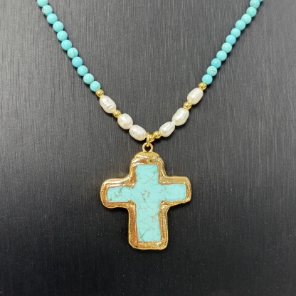 Turquoise Cross Necklace