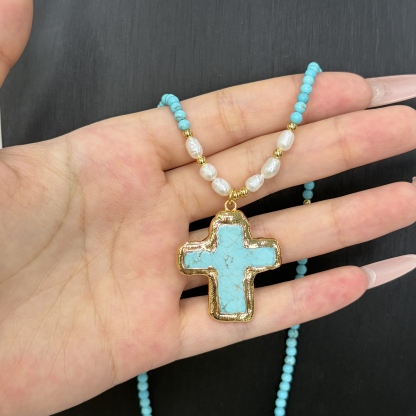 Turquoise Cross Necklace