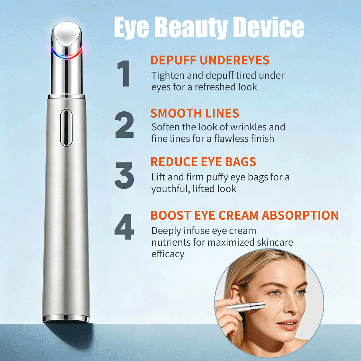 Eye Beauty Instrument Artifact Electric Hot Compress Eye Introduction Instrument Massage Instrument Red And Blue Light Household Eye Protection Instrument Beauty Instrument Wholesale