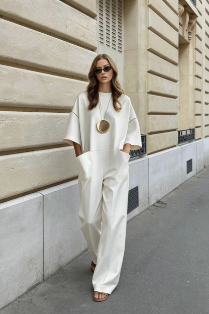 Women's fashionable printed loose-fitting jumpsuit