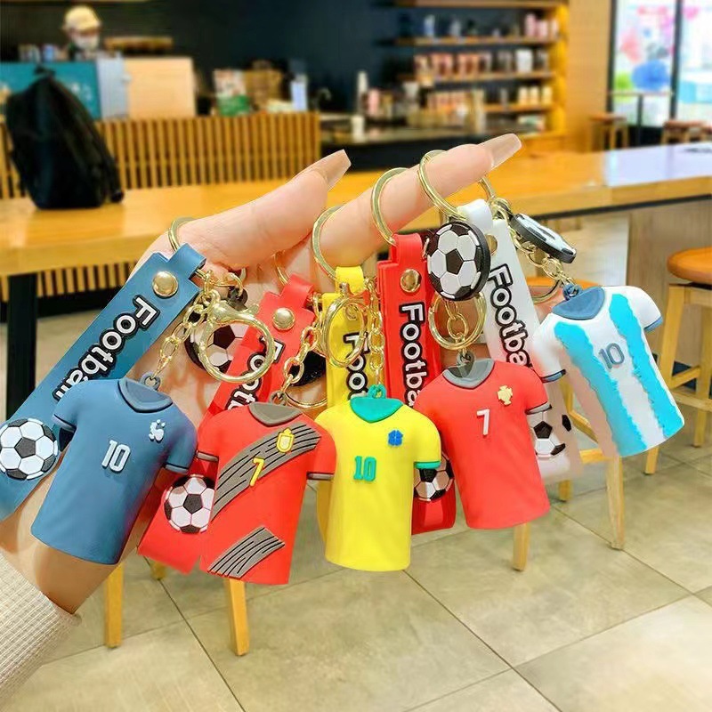 Outdoor Sports Series World Cup Football Jersey Keychain Car Keychain Doll Bag Pendant Small Gift