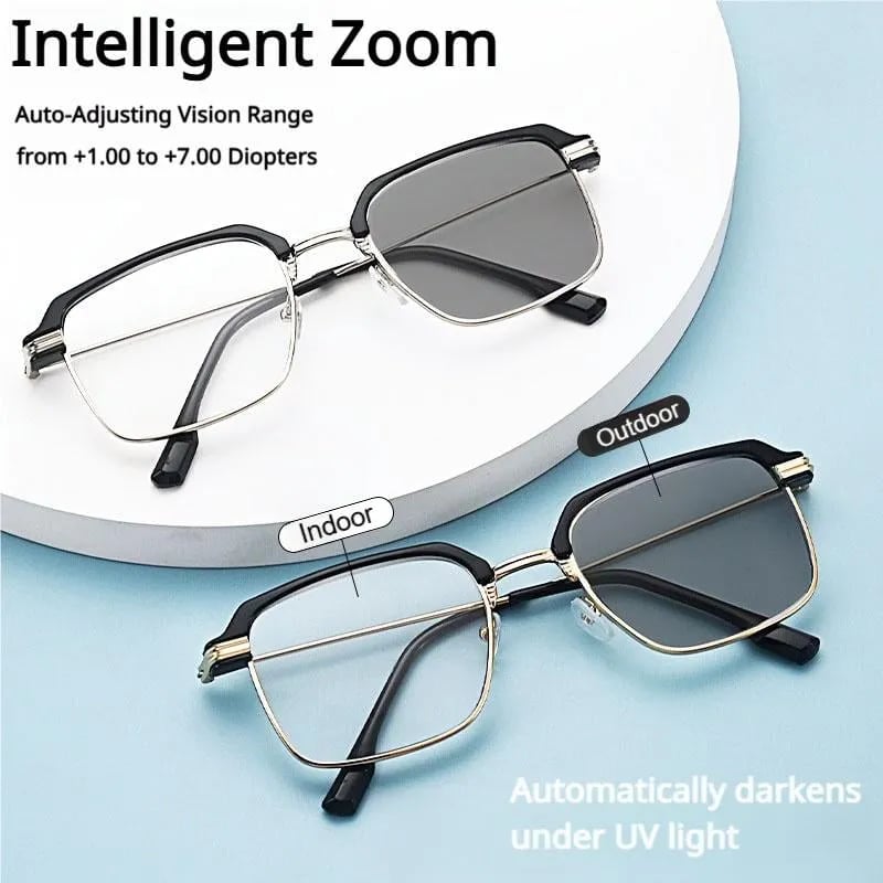 🔥🎁High-Definition Eye Protection Blue Light Filter Intelligent Zoom Progressive Lenses Reading Glasses