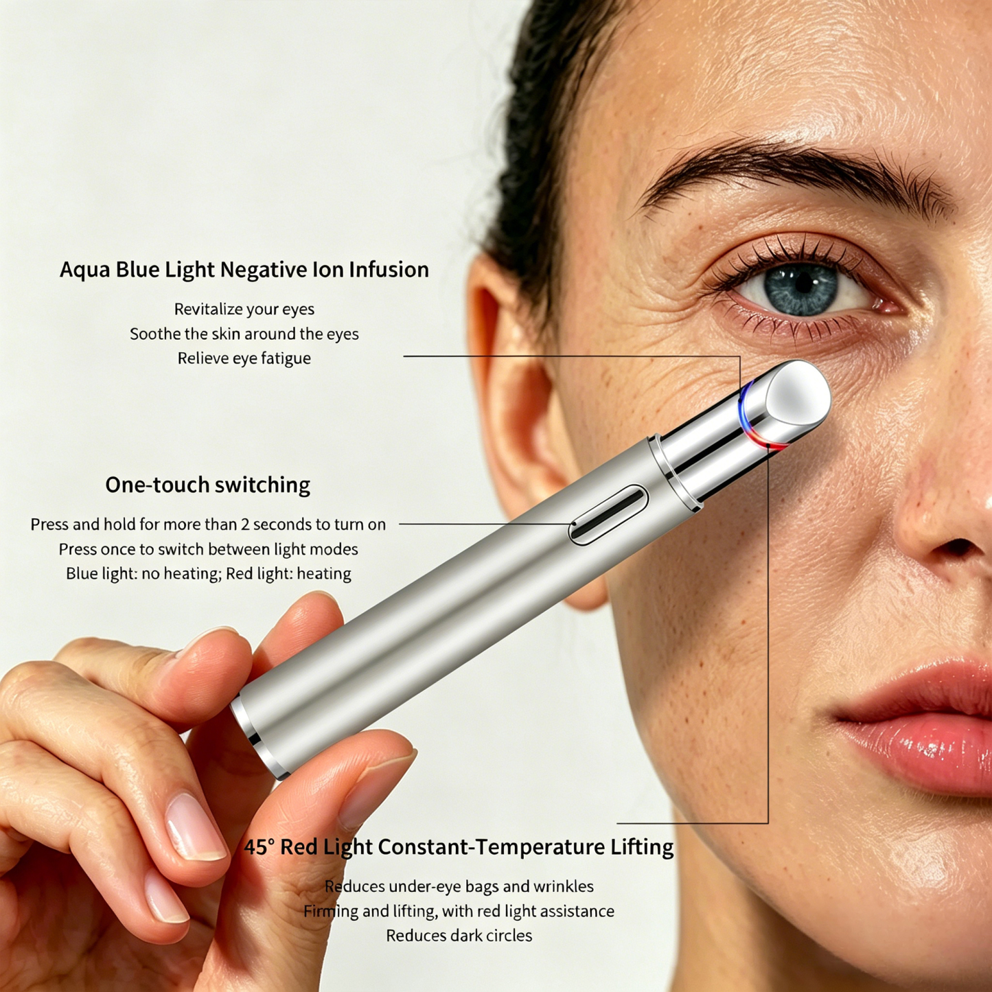 Eye Beauty Instrument Artifact Electric Hot Compress Eye Introduction Instrument Massage Instrument Red And Blue Light Household Eye Protection Instrument Beauty Instrument Wholesale