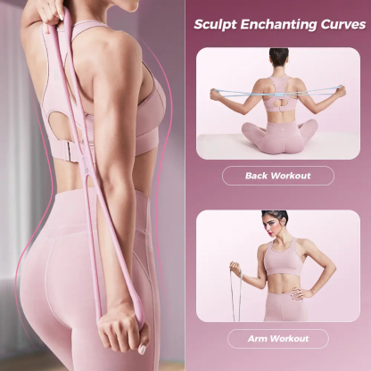 Figure-eight resistance band for women, back extension elastic band, home fitness equipment