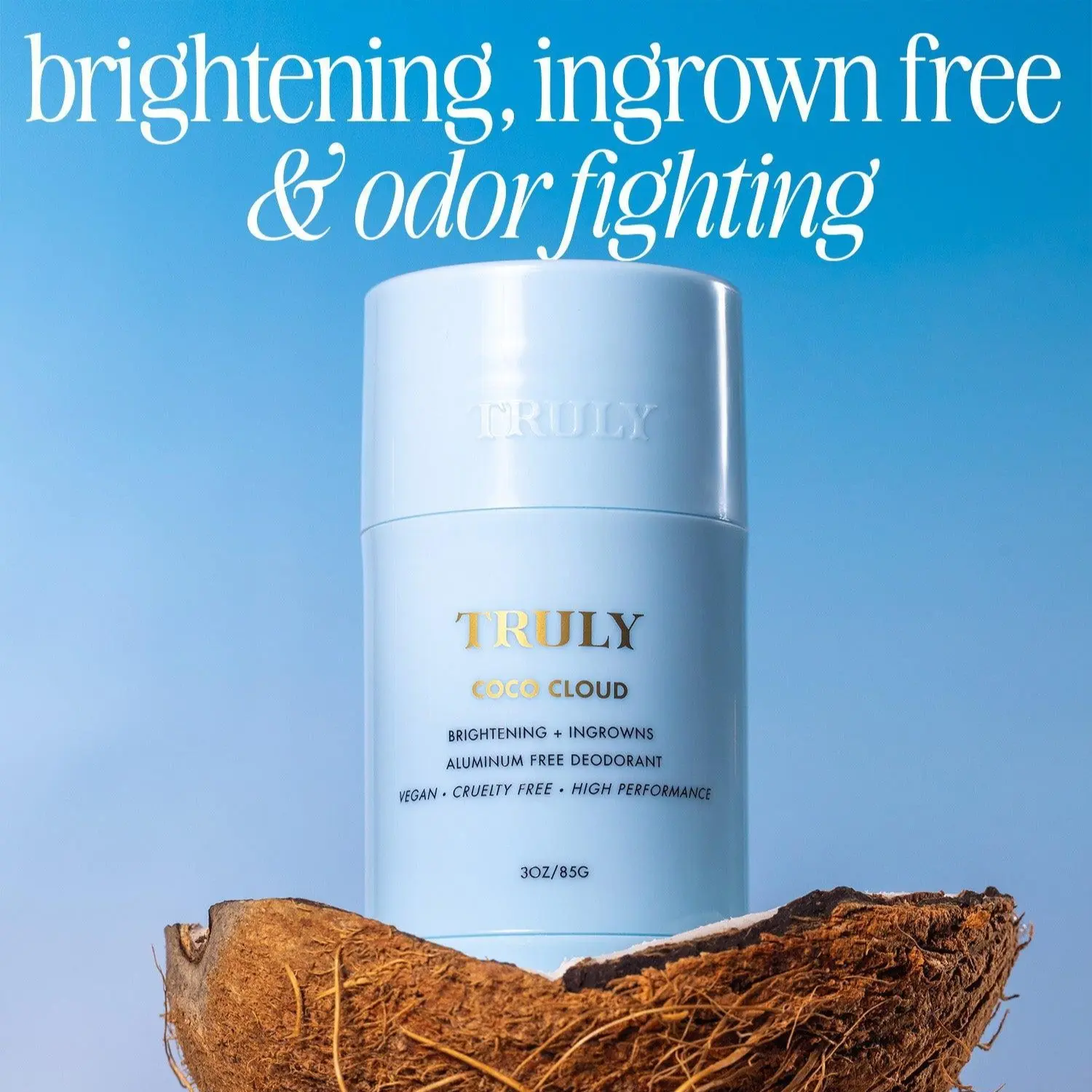 Coco Cloud Brightening & Ingrown Prevention Deodorant – Aluminum-Free Odor Protection with Mandelic Acid – Helps Fade Dark Underarm Spots and Discoloration – Long-Lasting Odor Protection – Gentle on Sensitive Skin – Soft Coconut & Vanilla Scent