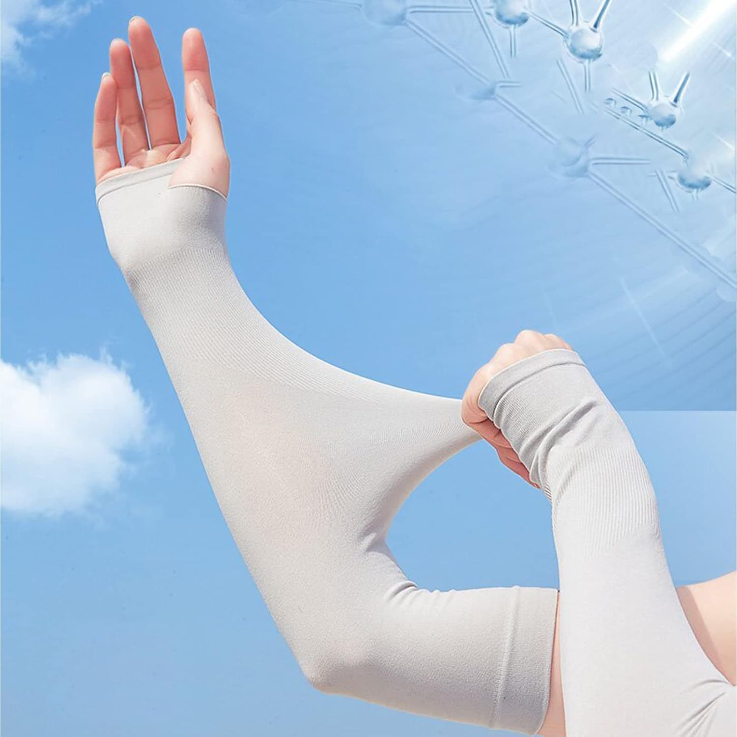 Unisex (Adults & Teens) Anti-UV Arm Sleeves — Compression "Ice-Feel" Sleeves with Thumbholes