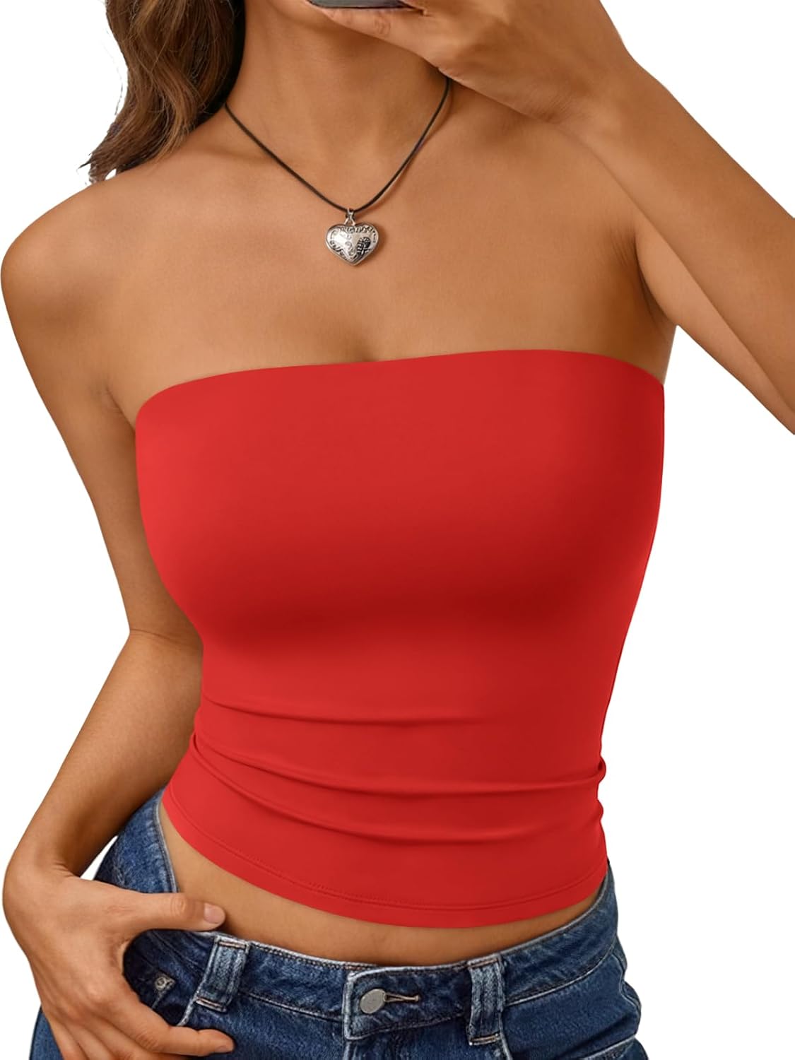 Women's strapless backless cropped top