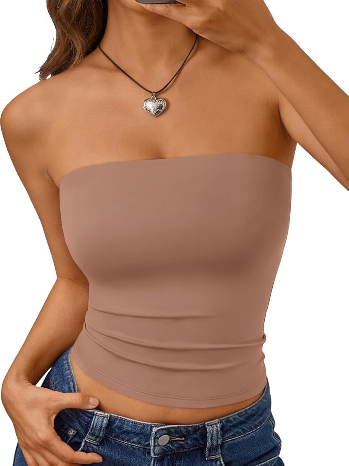 Women's strapless backless cropped top
