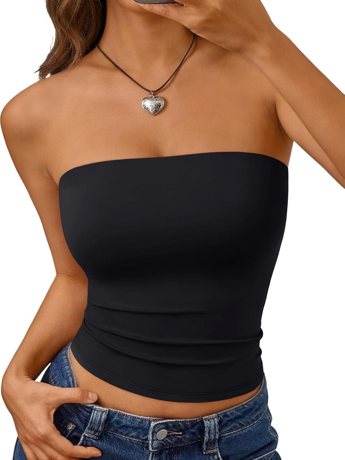 Women's strapless backless cropped top