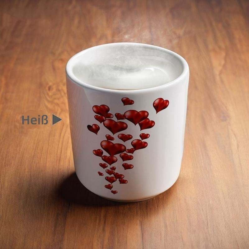 ☕️🎁 Herzförmige Keramiktasse mit Farbwechseleffekt