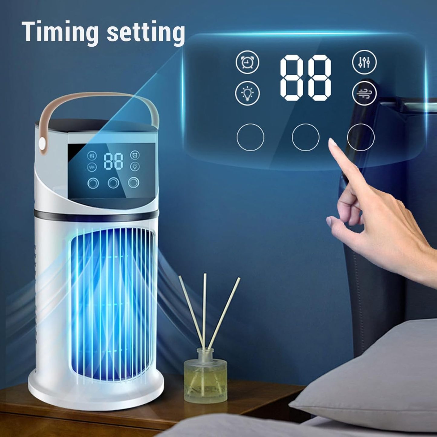 Desktop Spray Air Cooler — High-Power, Multifunctional, USB-Powered, and Timed Cooling Fan for Home and Office Use