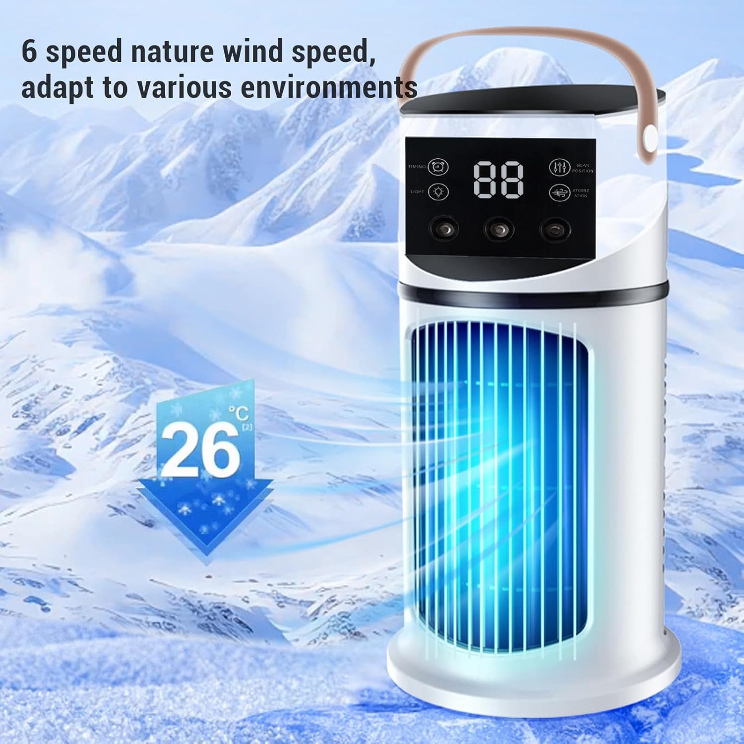 Desktop Spray Air Cooler — High-Power, Multifunctional, USB-Powered, and Timed Cooling Fan for Home and Office Use