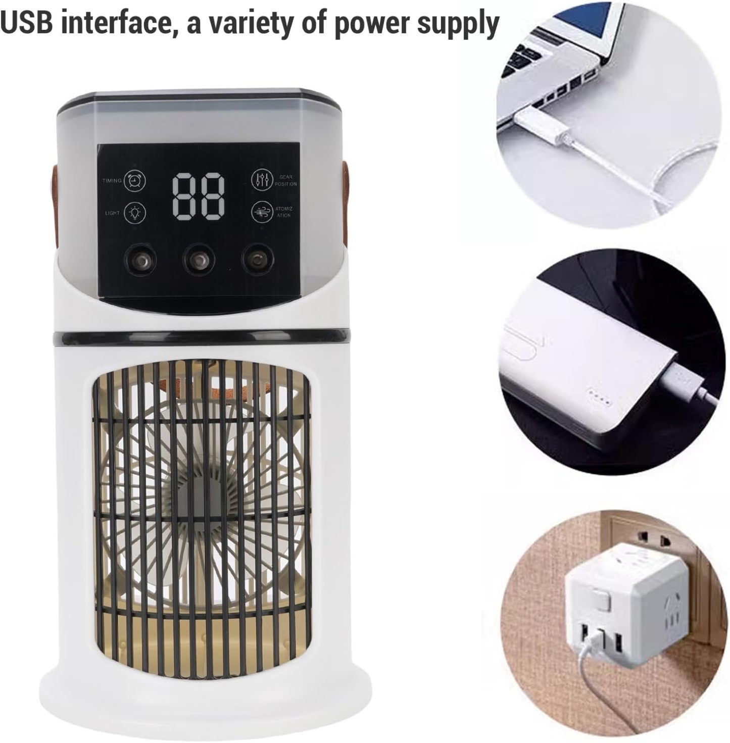 Desktop Spray Air Cooler — High-Power, Multifunctional, USB-Powered, and Timed Cooling Fan for Home and Office Use