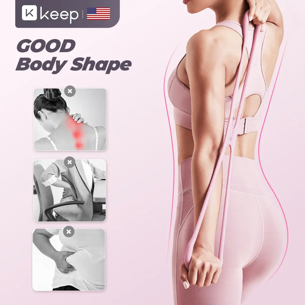 Figure-eight resistance band for women, back extension elastic band, home fitness equipment