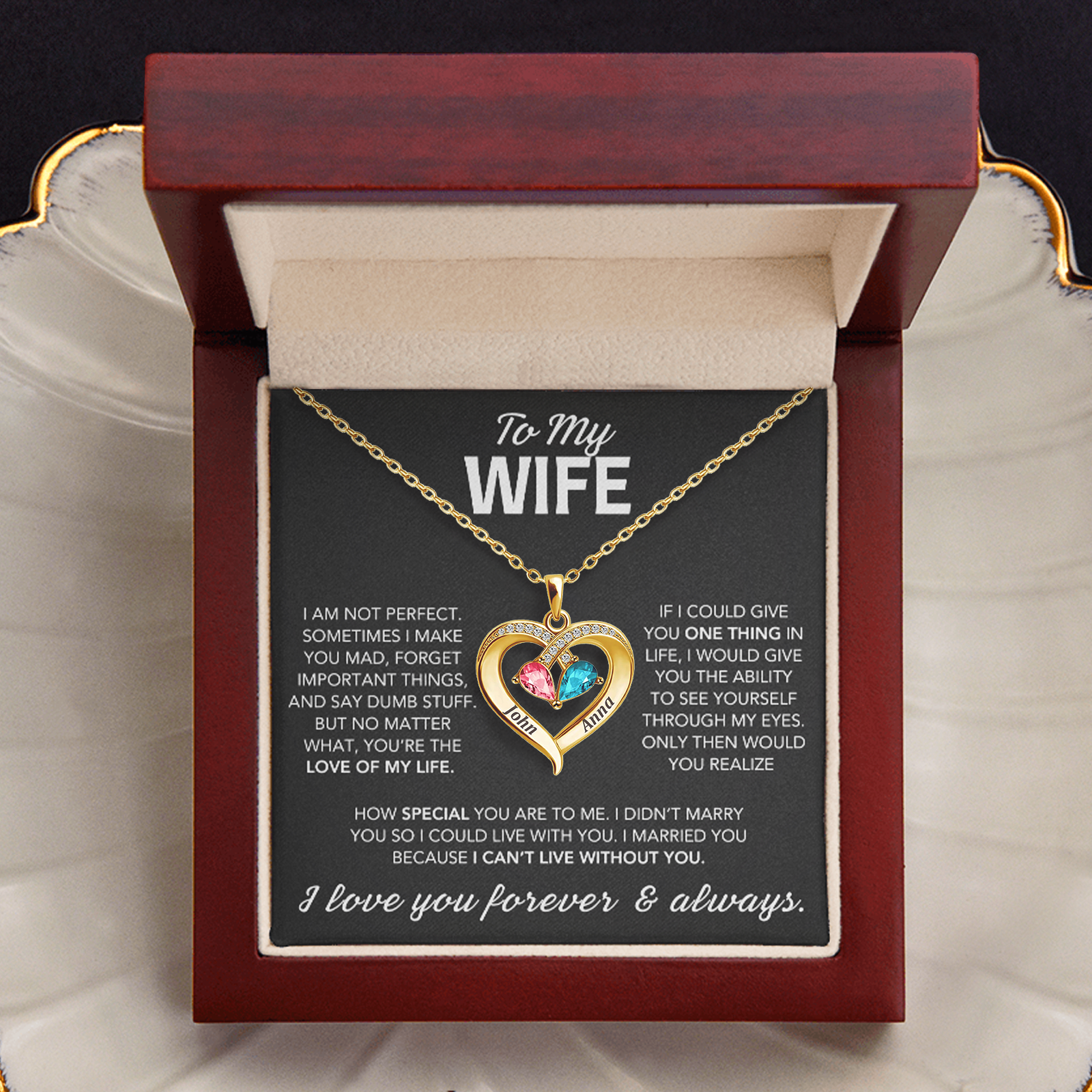 Always Yours – Birthstone Heart Necklace