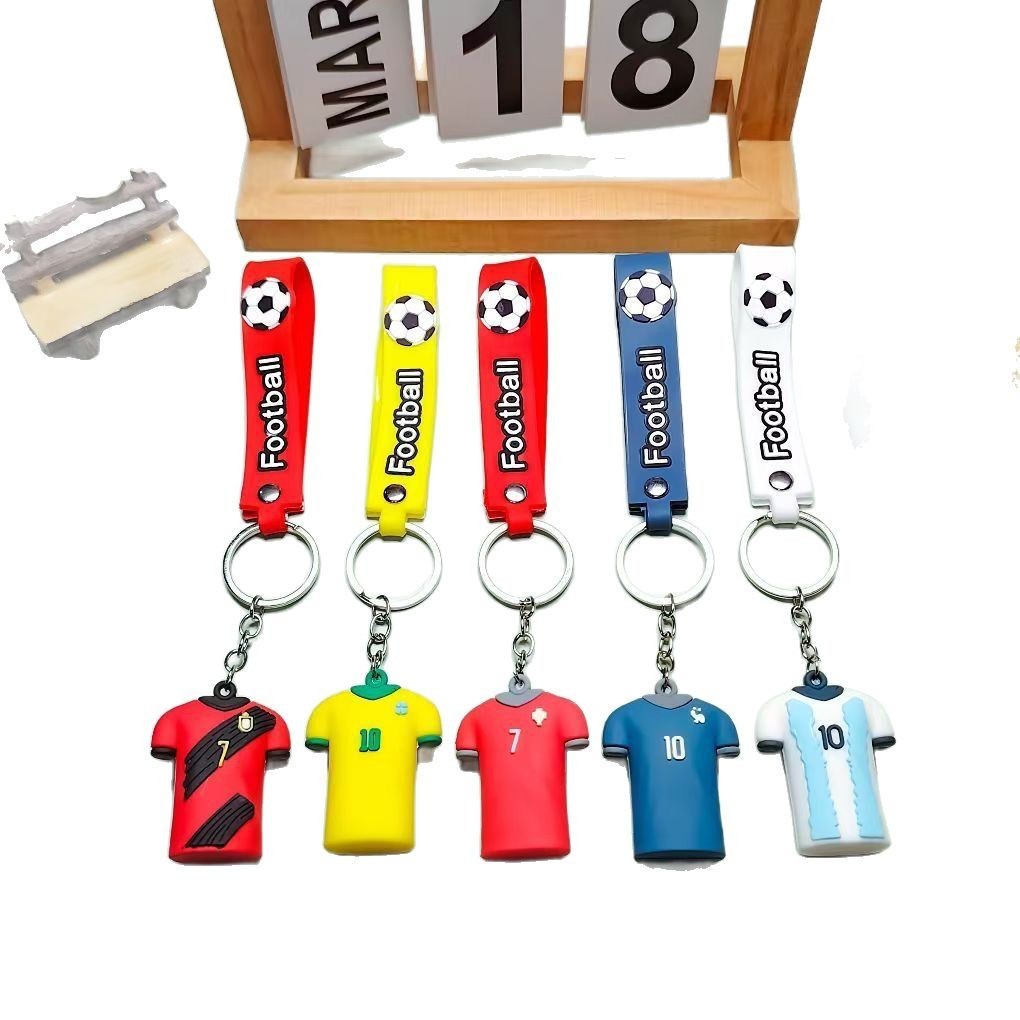 Outdoor Sports Series World Cup Football Jersey Keychain Car Keychain Doll Bag Pendant Small Gift