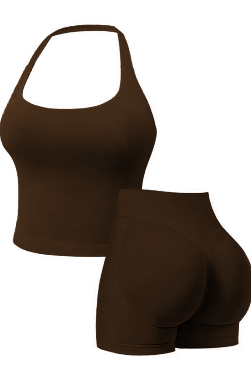 Women's Solid Color Sports Tank Top Yoga Halter Neck Beautiful Back Vest