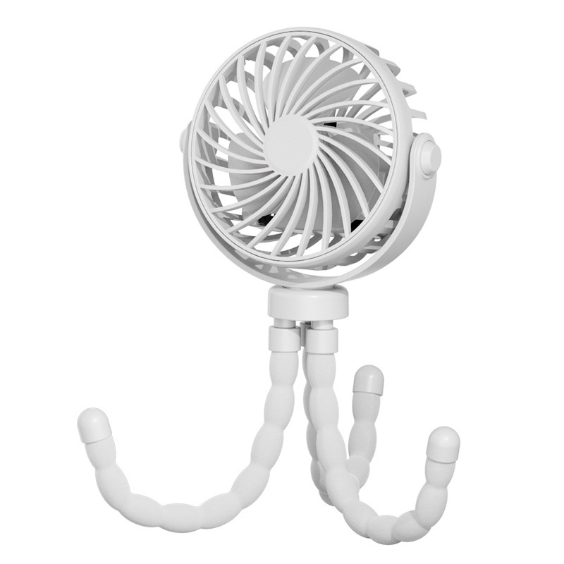 Stroller Fan, Rechargeable – Portable Stroller Fan, Clip-on Fan with Flexible Tripod