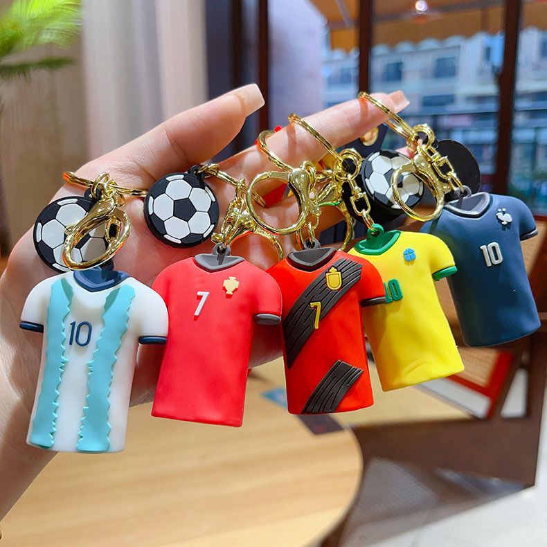 Outdoor Sports Series World Cup Football Jersey Keychain Car Keychain Doll Bag Pendant Small Gift