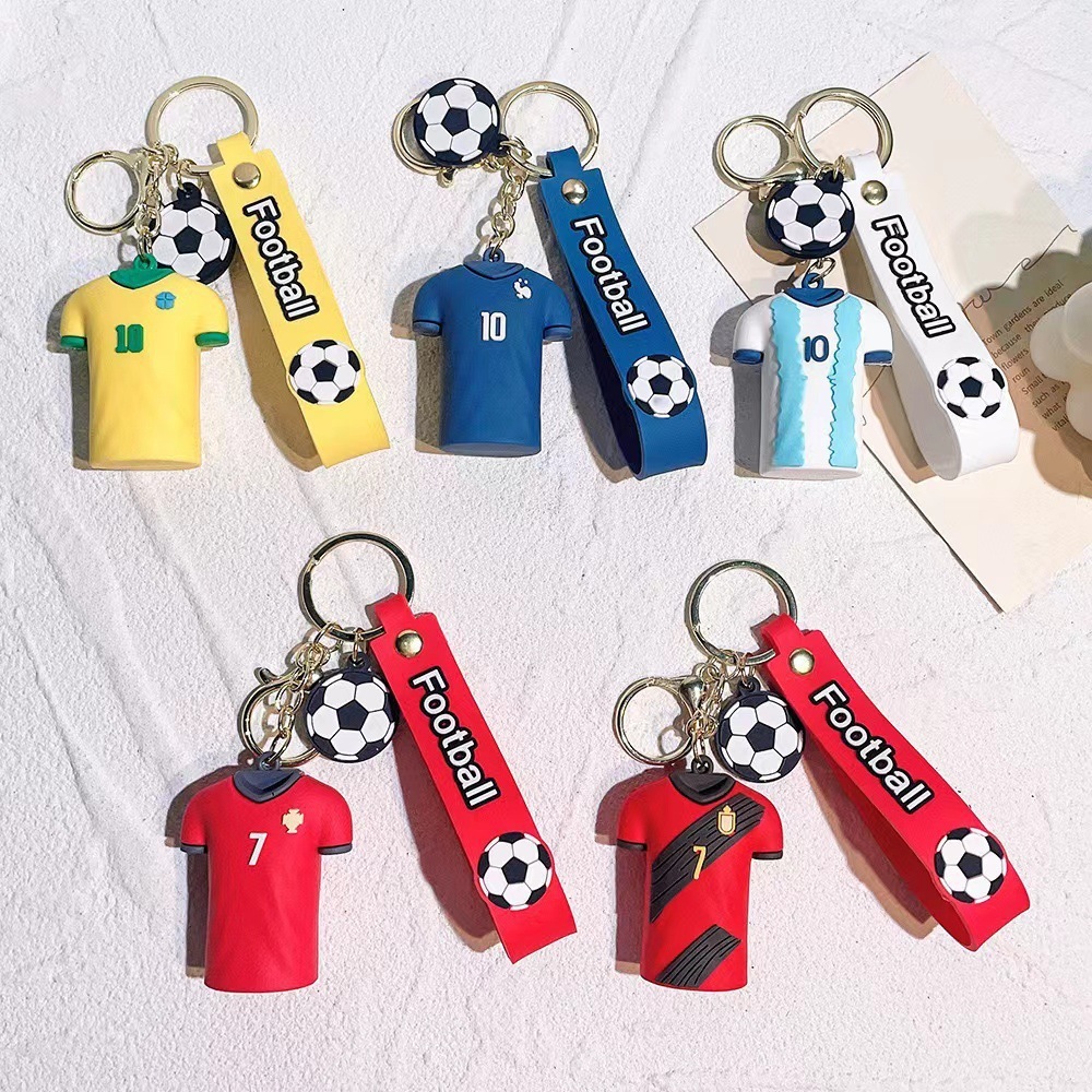 Outdoor Sports Series World Cup Football Jersey Keychain Car Keychain Doll Bag Pendant Small Gift