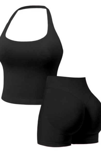 Women's Solid Color Sports Tank Top Yoga Halter Neck Beautiful Back Vest