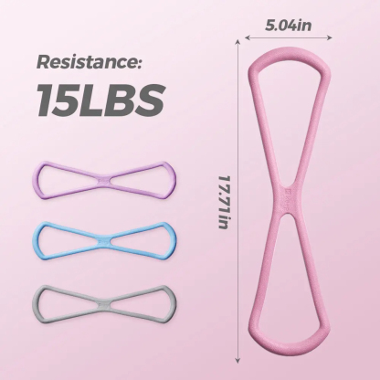 Figure-eight resistance band for women, back extension elastic band, home fitness equipment