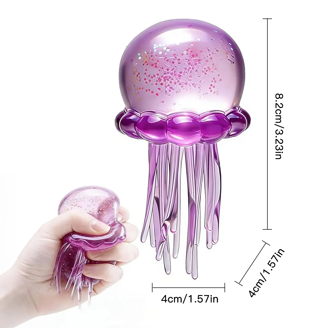 Soft Gel Filled Sensory Squeeze Toy, Stretchy Elastic Squishy Stress Relief Ball, Calming Anxiety Reducing Hand Fidget, Cute Relaxing Jelly Texture, Fun Portable Handheld Squeeze Toy Gift for All Ages