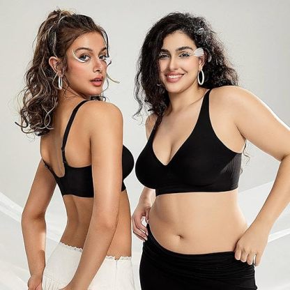 🎁 🔥Womens Comfortable Wireless Bras Push Up Bralettes Seamless Tshirts Bras Deep V Everyday Bras