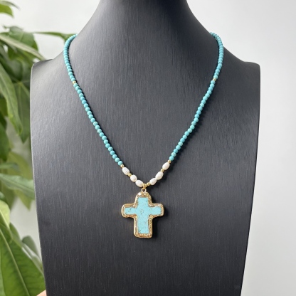 Turquoise Cross Necklace
