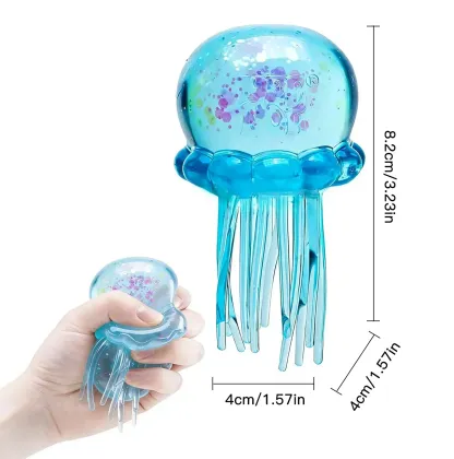 Soft Gel Filled Sensory Squeeze Toy, Stretchy Elastic Squishy Stress Relief Ball, Calming Anxiety Reducing Hand Fidget, Cute Relaxing Jelly Texture, Fun Portable Handheld Squeeze Toy Gift for All Ages