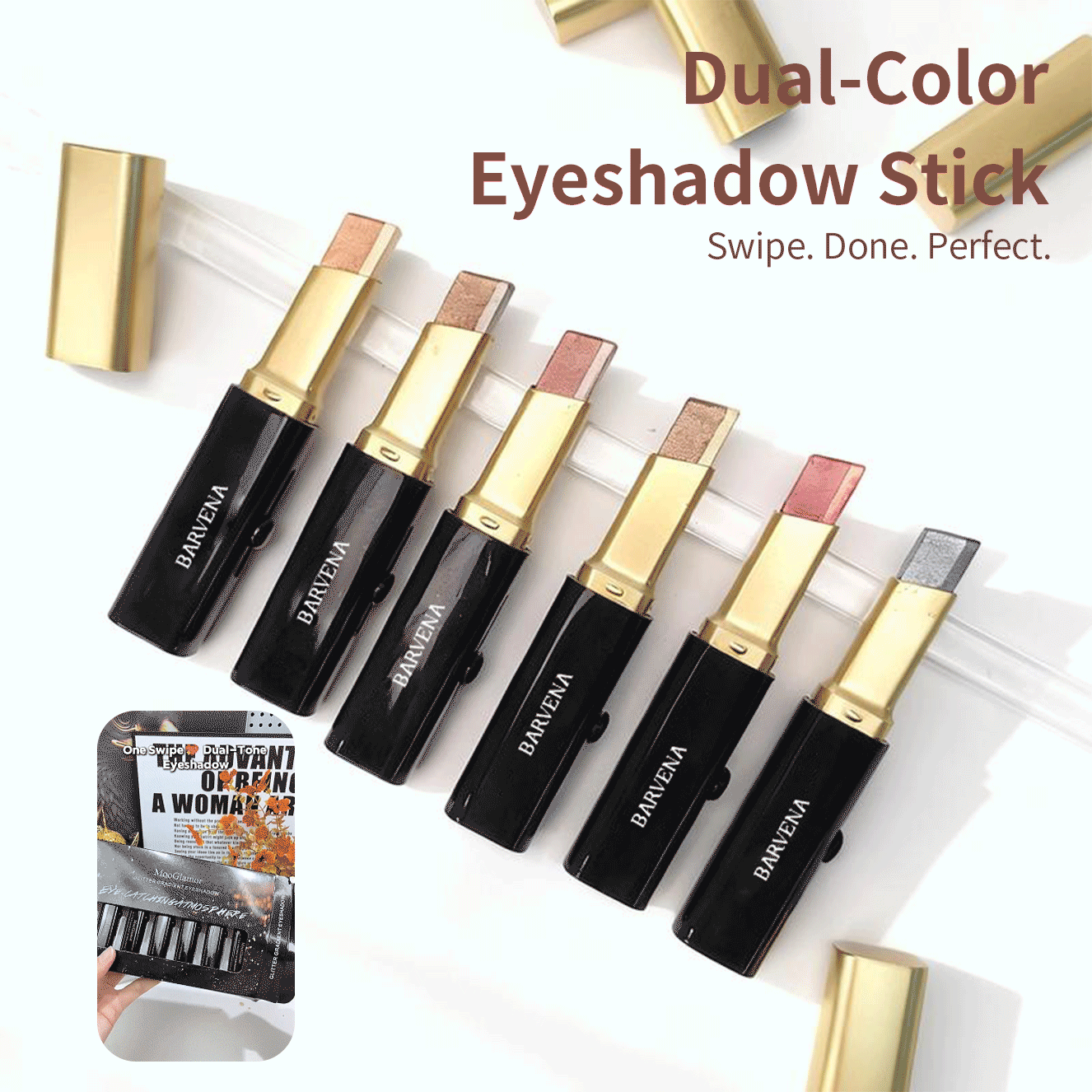 Eye Shadow Stick Shimmer Eye Shadow Set With Two-Color Gradient Waterproof Eye Shadow Pen Long-Lasting