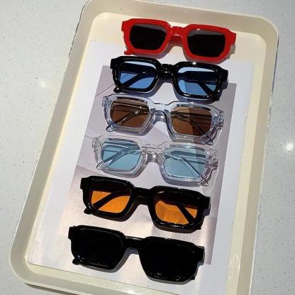 🕶️🔆 6er-Pack Vintage-Sonnenbrillen mit rechteckigem Rahmen für Damen und Herren mit UV400-Schutz
