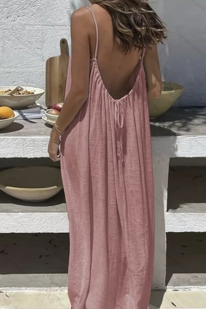 Women's backless casual dress for home and vacation