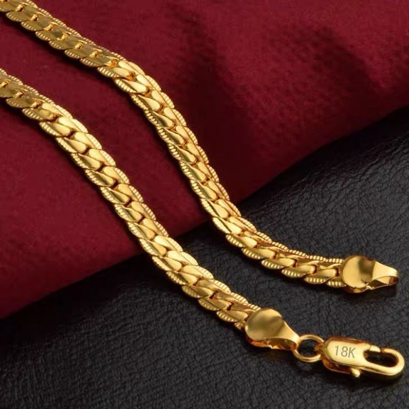 Monaco-Cuban gold-plated necklace, Italian men's and women's jewelry, a gift for fashion lovers