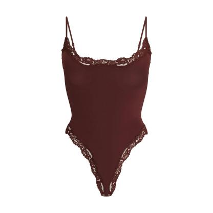 Starrylion Lace Body Suit Square Neck Tops for Women Sleeveless Spaghetti Strap Tank Top Bodysuits for Women Sexy Jumpsuit