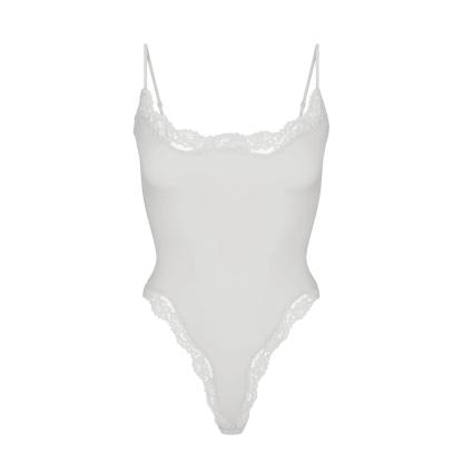 Starrylion Lace Body Suit Square Neck Tops for Women Sleeveless Spaghetti Strap Tank Top Bodysuits for Women Sexy Jumpsuit