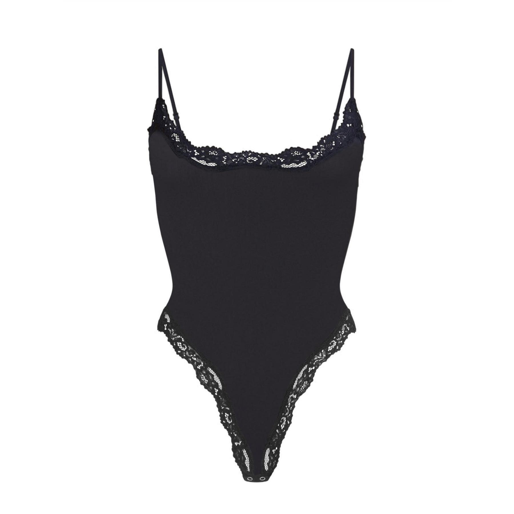Starrylion Lace Body Suit Square Neck Tops for Women Sleeveless Spaghetti Strap Tank Top Bodysuits for Women Sexy Jumpsuit