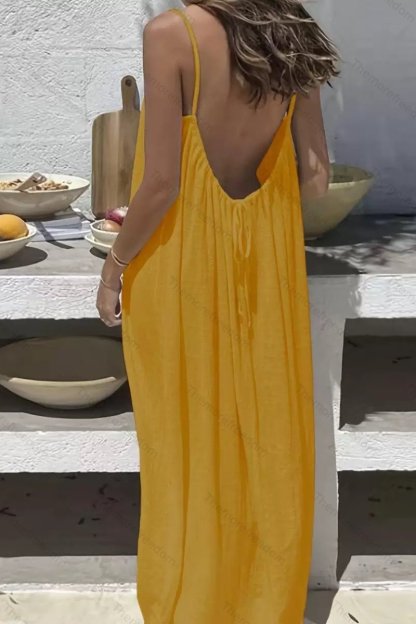 Women's backless casual dress for home and vacation