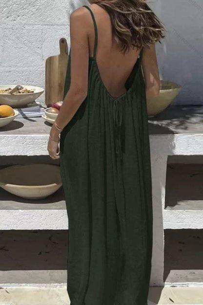 Women's backless casual dress for home and vacation