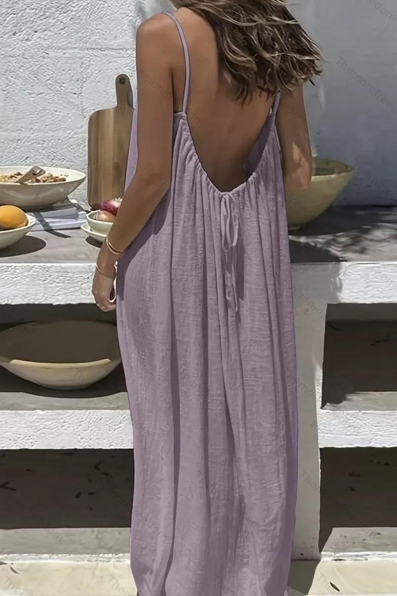 Women's backless casual dress for home and vacation