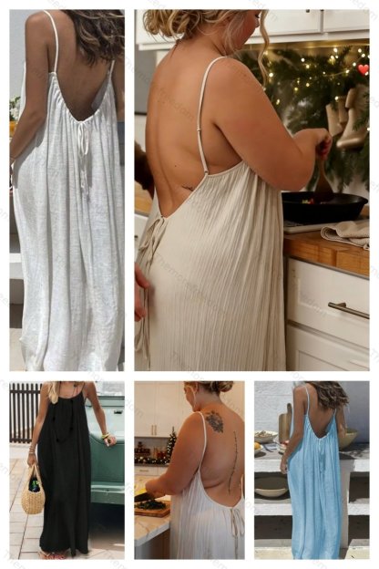 Women's backless casual dress for home and vacation