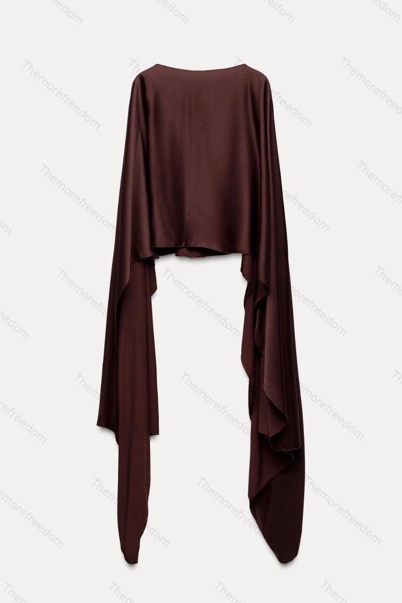 Women's fashionable irregular solid color pullover top