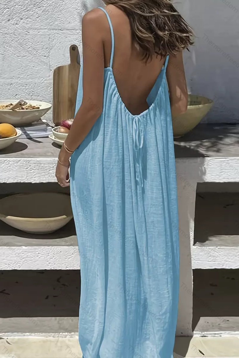 Women's backless casual dress for home and vacation