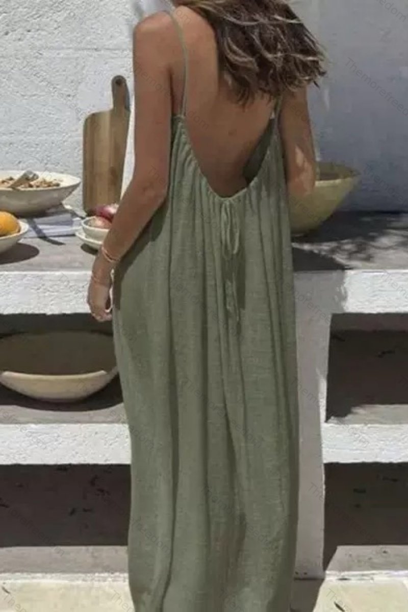 Women's backless casual dress for home and vacation