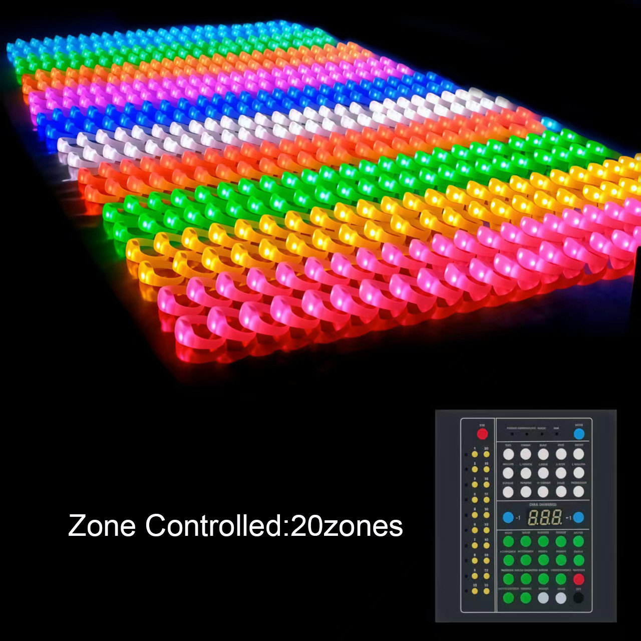 Remote Control LED Bracelet RGB Light Up Wristband, DMX Programmable Silicone Glow Bracelets for Concert Festival Party Events Wedding Club Bar Audience Interaction with Custom Logo