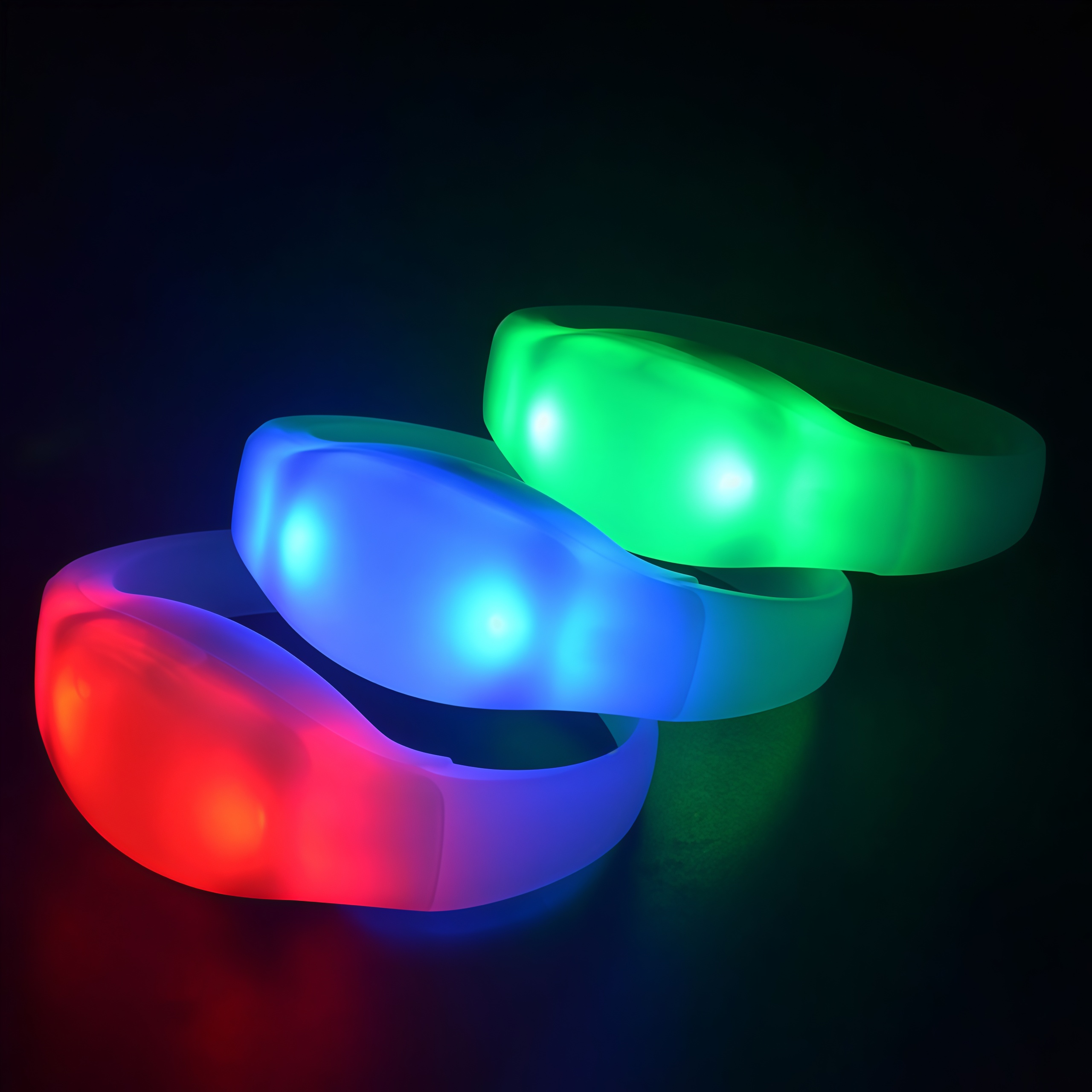 Remote Control LED Bracelet RGB Light Up Wristband, DMX Programmable Silicone Glow Bracelets for Concert Festival Party Events Wedding Club Bar Audience Interaction with Custom Logo