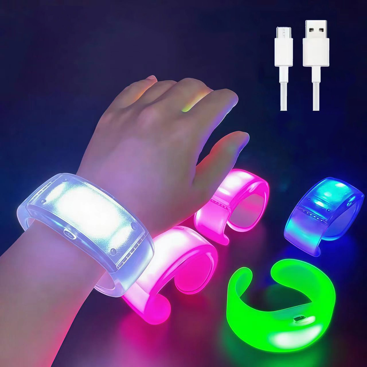 Rechargeable Led Wristband Reusable DMX Controlled LED Bracelet for Live Events