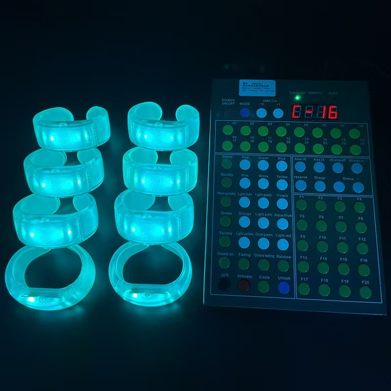 Rechargeable Led Wristband Reusable DMX Controlled LED Bracelet for Live Events