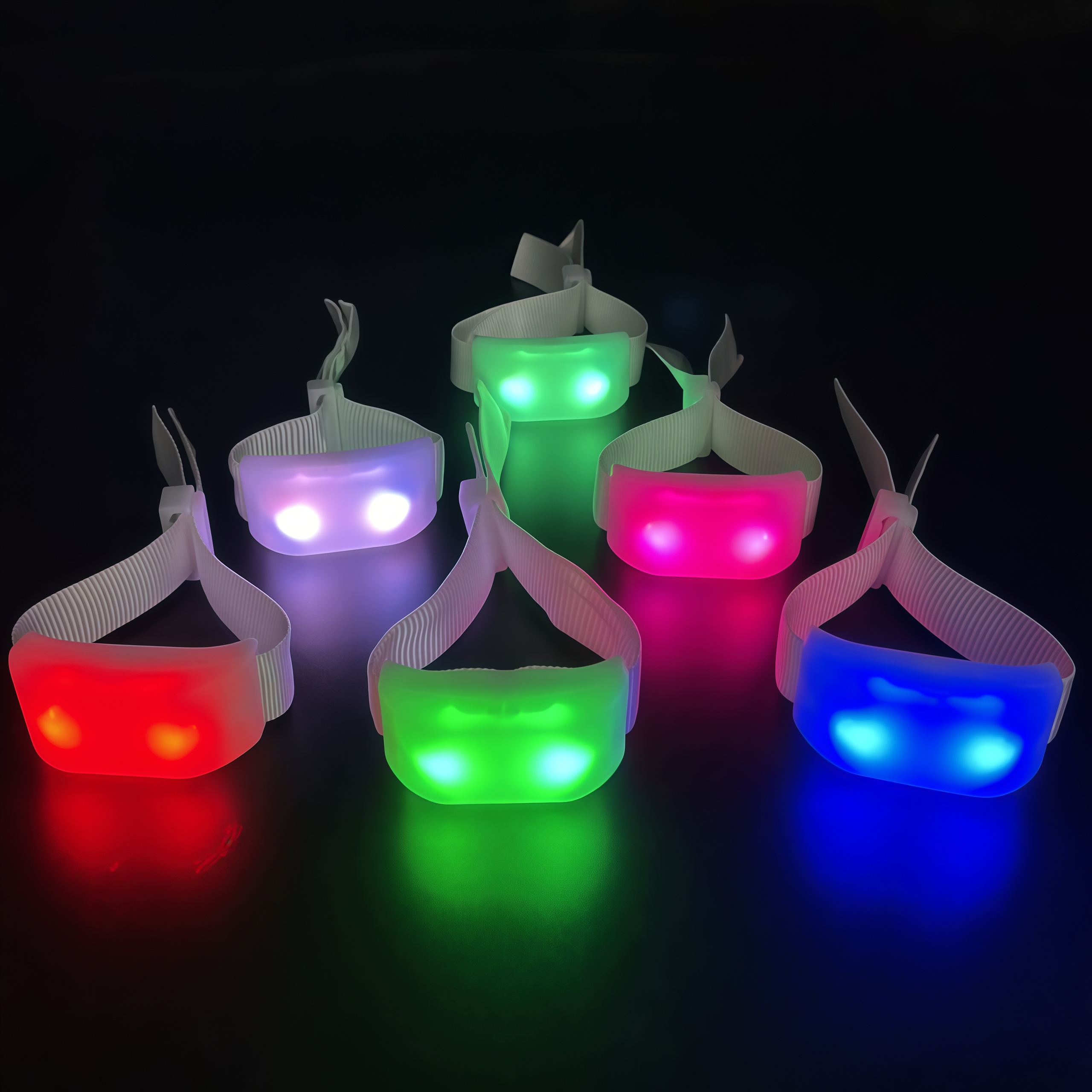 2.4G Wireless DMX Nylon LED Bracelet Remote Control Glow Wristband for Party Nightclub Show